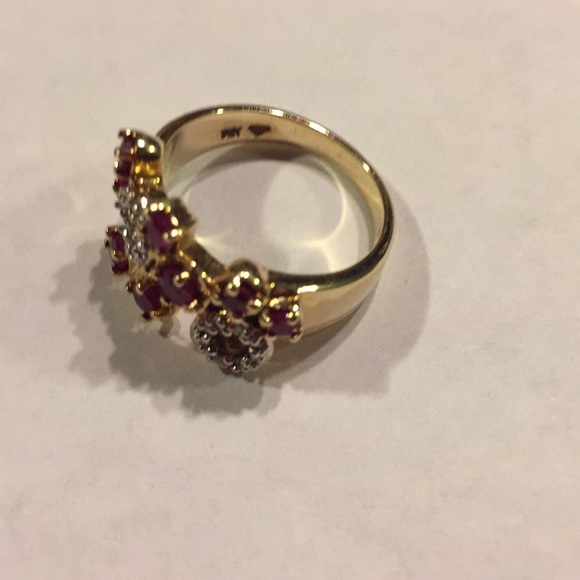 14K YG Ruby and Diamond Ring - Picture 3 of 6